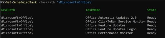 Microsoft Office scheduled tasks